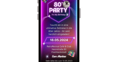 eCard Geburtstag Mottoparty 80er Jahre