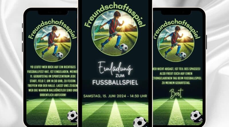 eCard Kindergeburtstag Fussball-Motiv